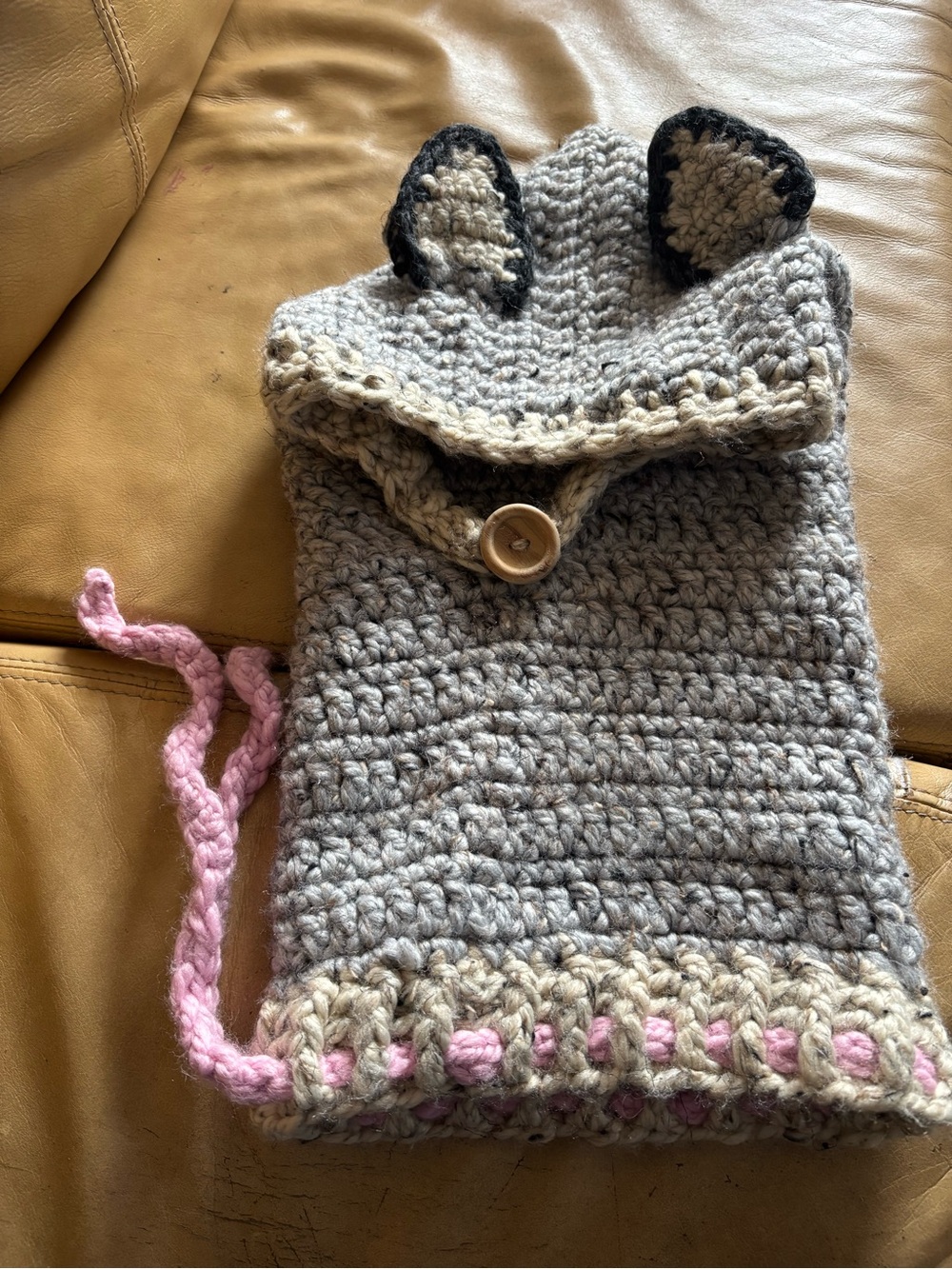 Girls hooded knit eared hat